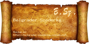 Belgrader Szederke névjegykártya